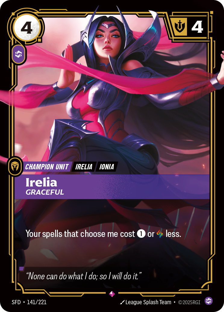 Irelia, Graceful SFD-141 Riftbound card