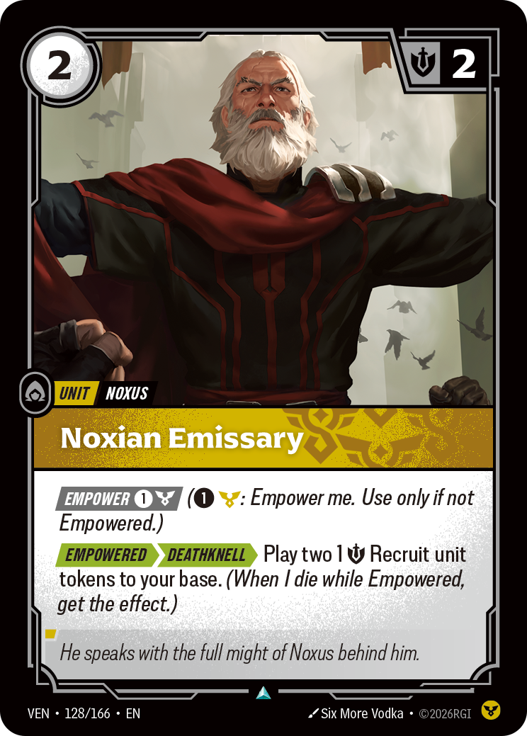 Noxian Emissary VEN-128 Riftbound card