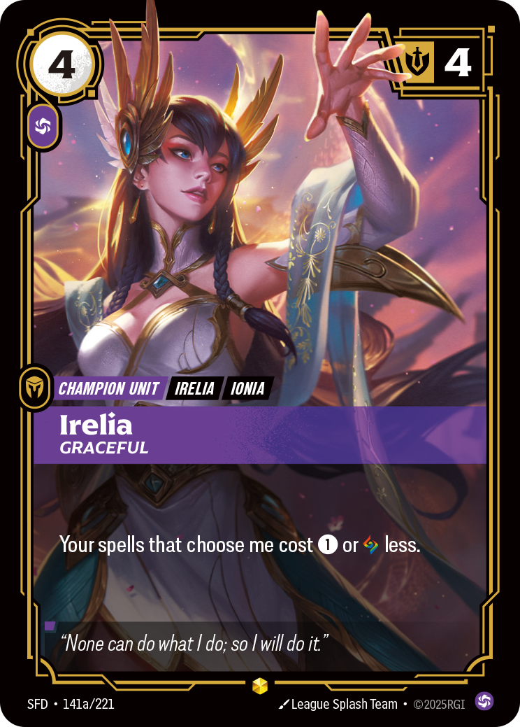 Irelia, Graceful SFD-141a Riftbound card