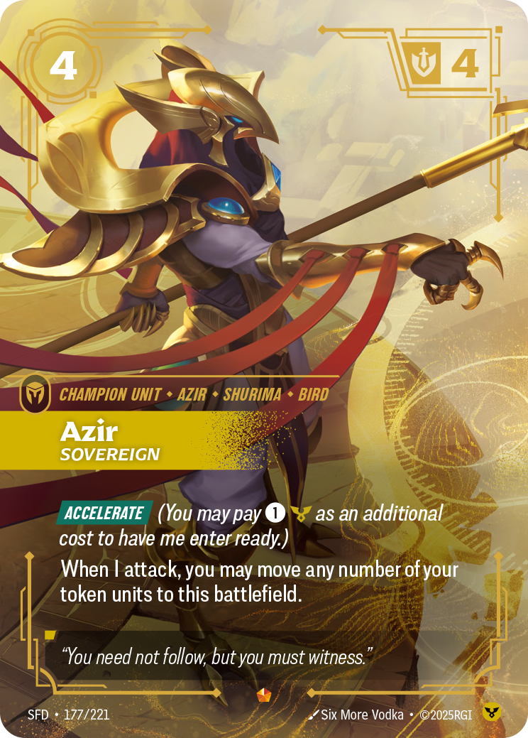 Azir, Sovereign SFD-177 Riftbound card
