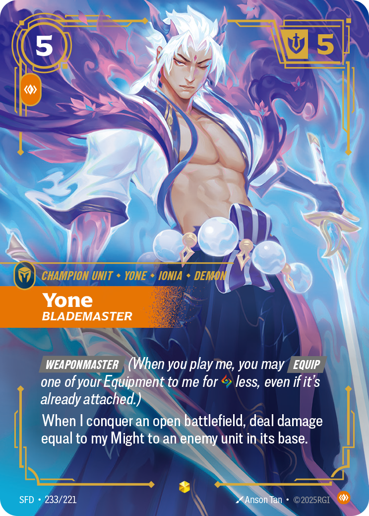 Yone, Blademaster SFD-233 Riftbound card