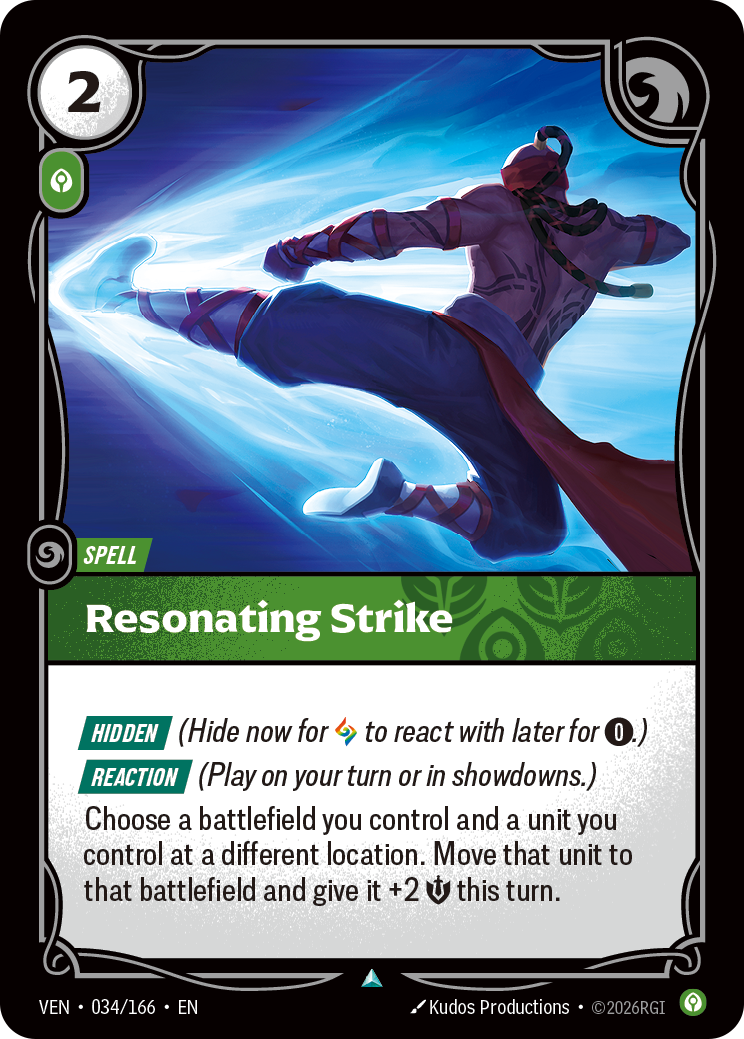 Resonating Strike VEN-034 Riftbound card