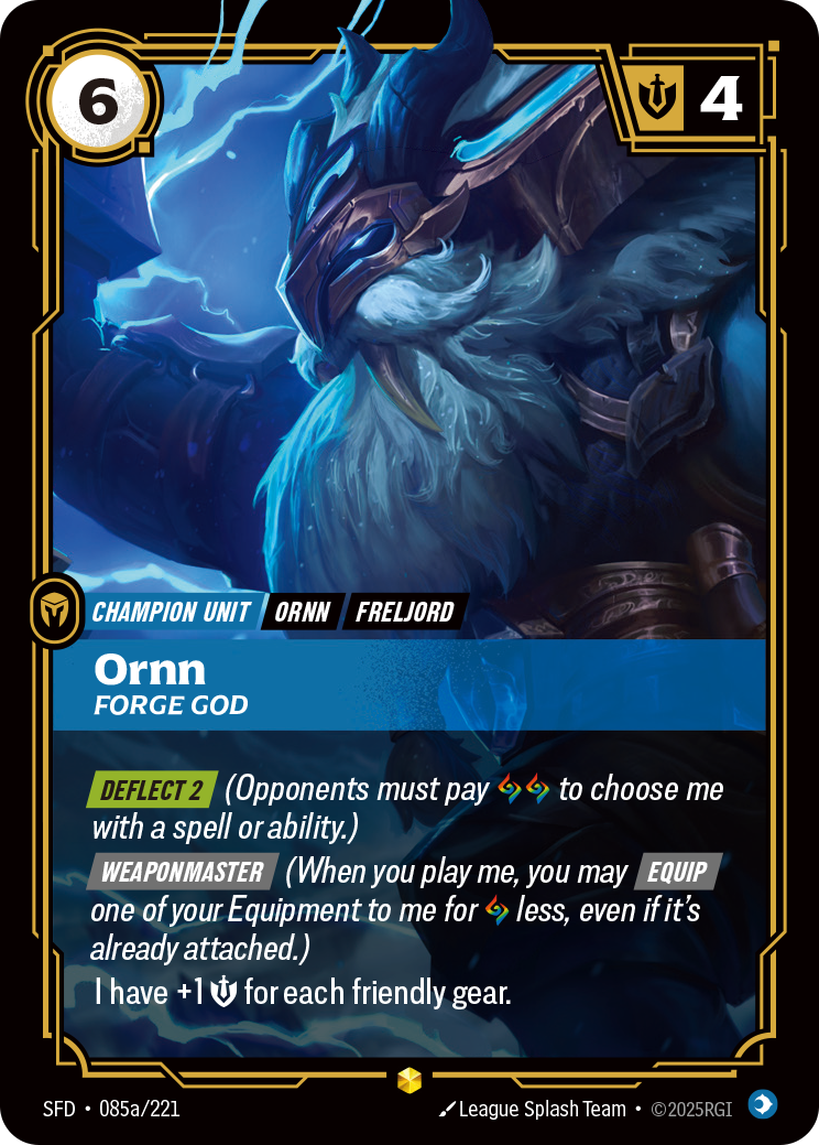Ornn, Forge God SFD-085a Riftbound card