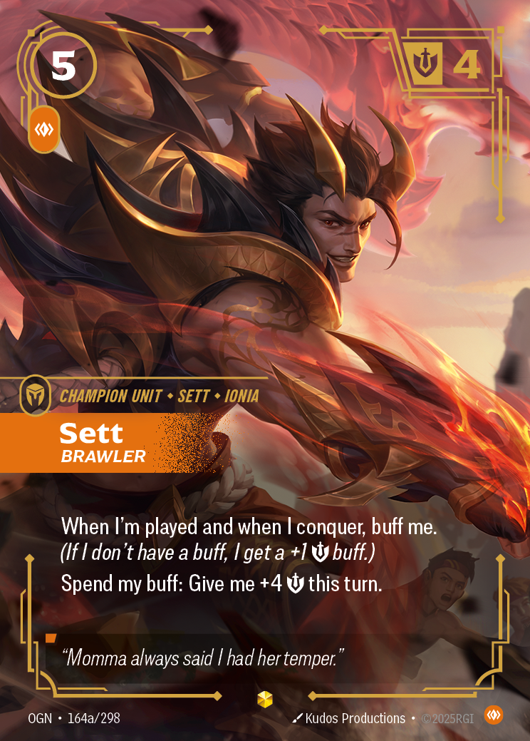Sett, Brawler OGN-164a Riftbound card