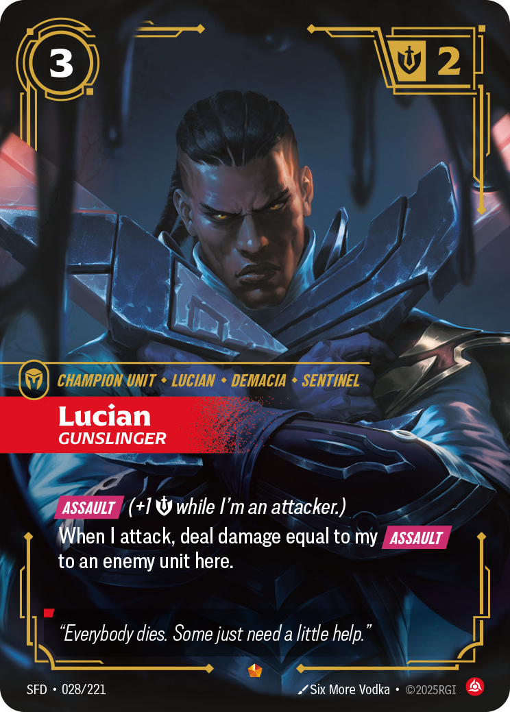 Lucian, Gunslinger SFD-028 Riftbound card
