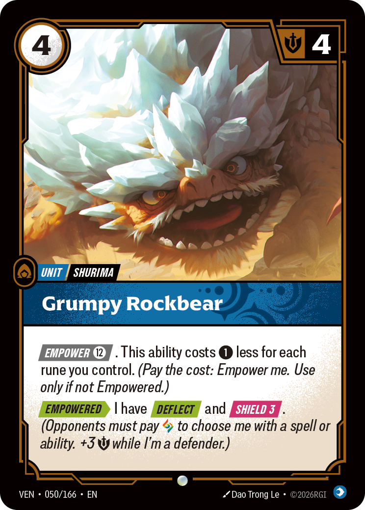Grumpy Rockbear VEN-050 Riftbound card