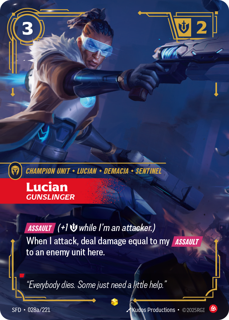 Lucian, Gunslinger SFD-028a Riftbound card