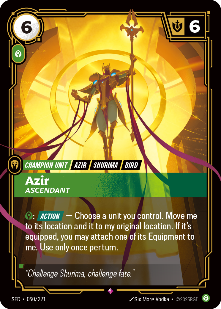 Azir, Ascendant SFD-050 Riftbound card