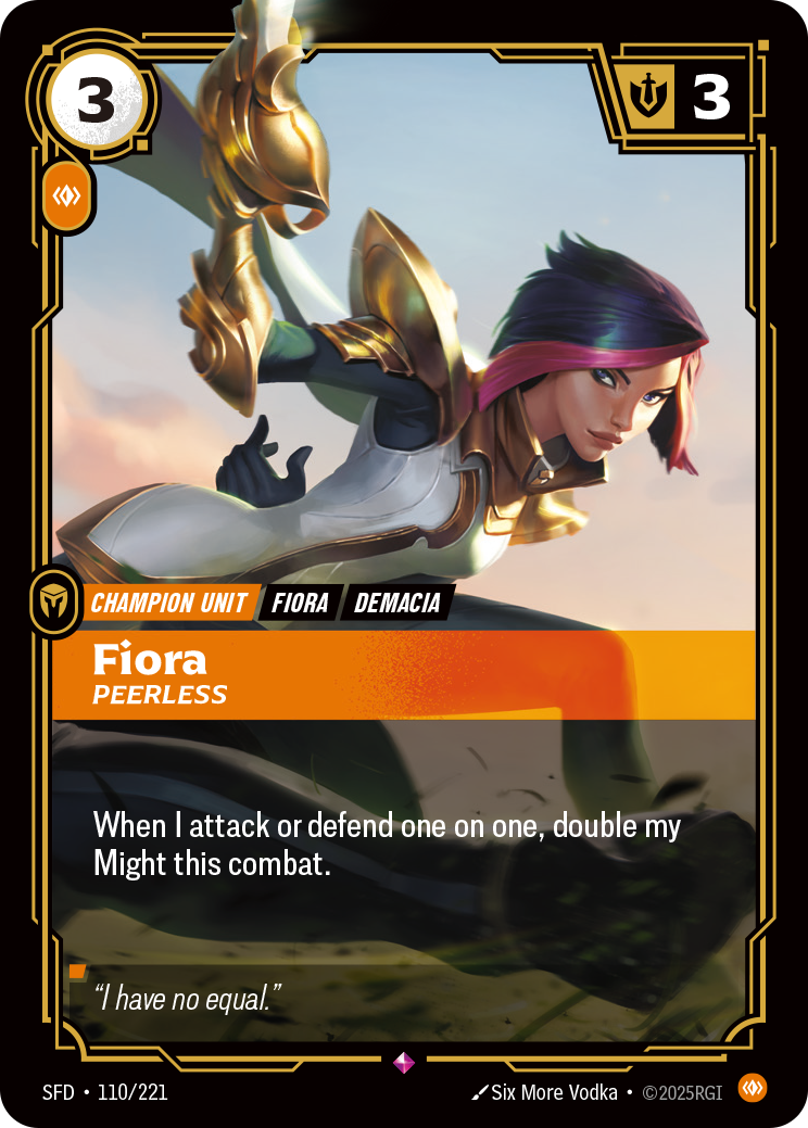 Fiora, Peerless SFD-110 Riftbound card