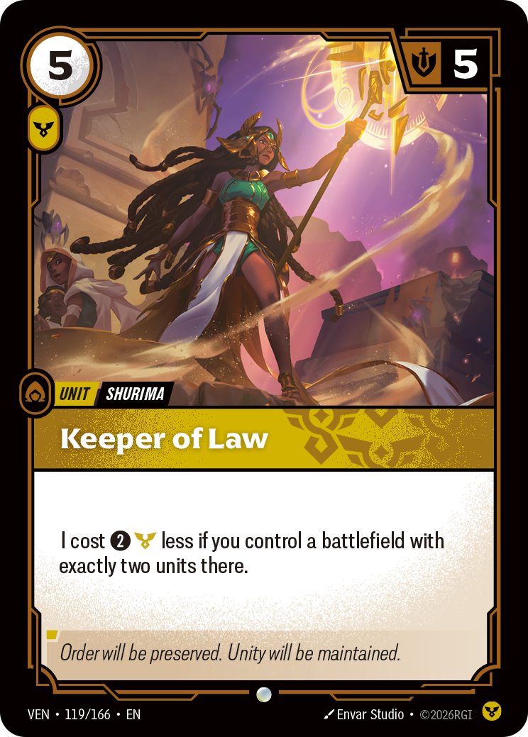 Keeper of Law VEN-119 Riftbound card