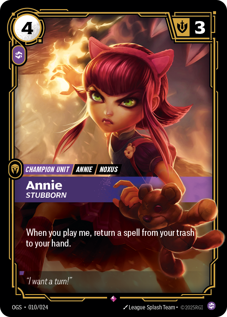 Annie, Stubborn OGS-010 Riftbound card