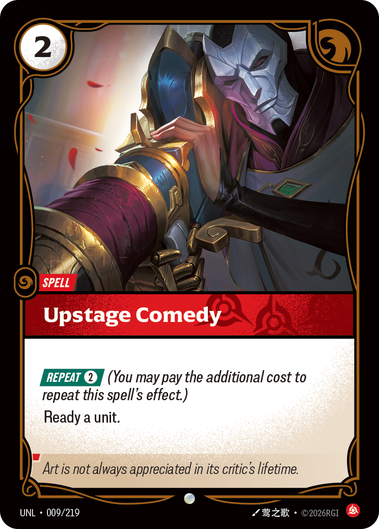 Upstage Comedy UNL-009 Riftbound card