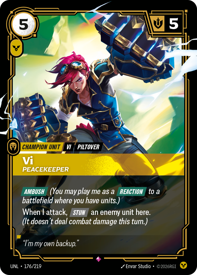 Vi, Peacekeeper UNL-176 Riftbound card