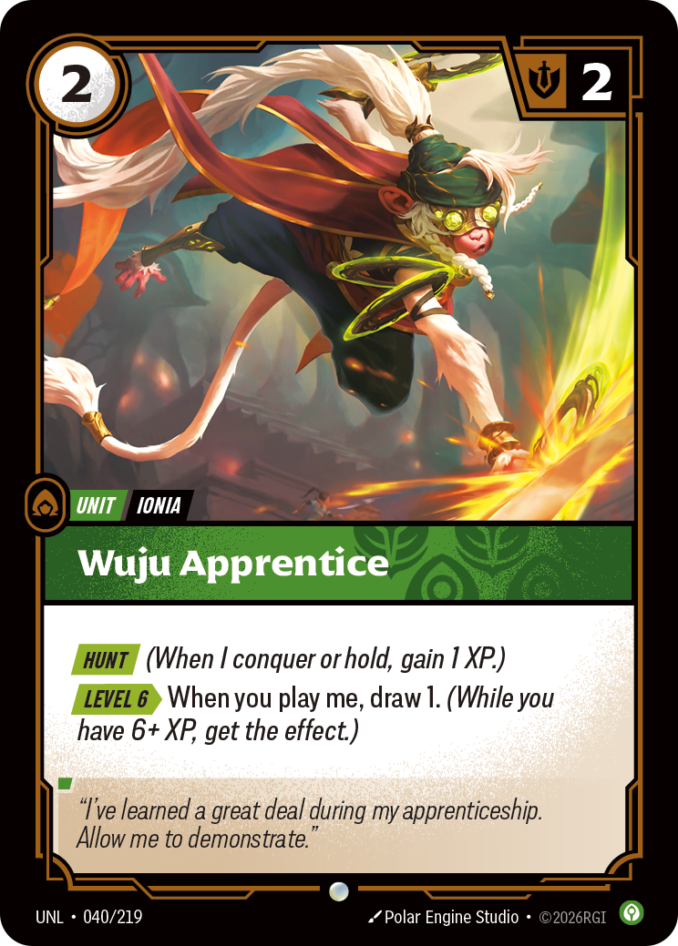 Wuju Apprentice UNL-040 Riftbound card