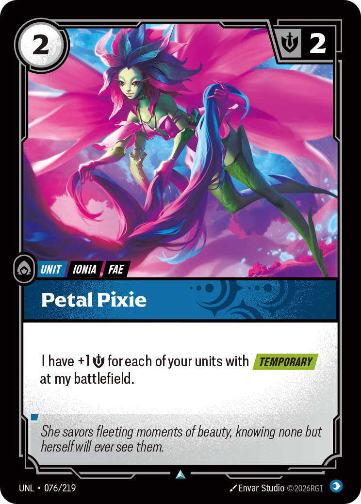 Petal Pixie UNL-076 Riftbound card