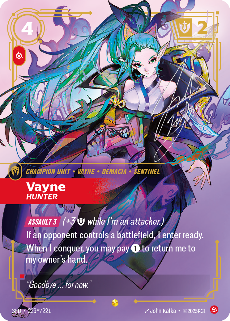 Vayne, Hunter SFD-223 Riftbound card