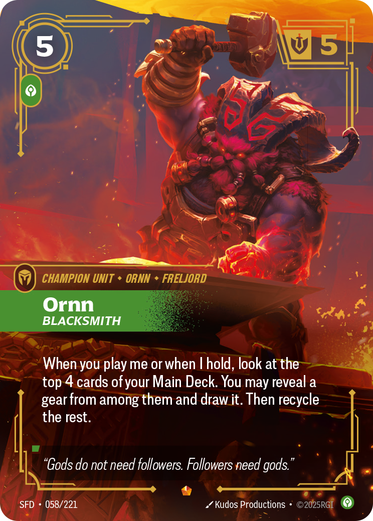 Ornn, Blacksmith SFD-058 Riftbound card