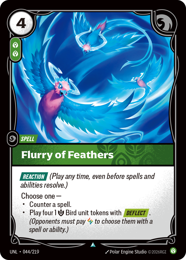 Flurry of Feathers UNL-044 Riftbound card