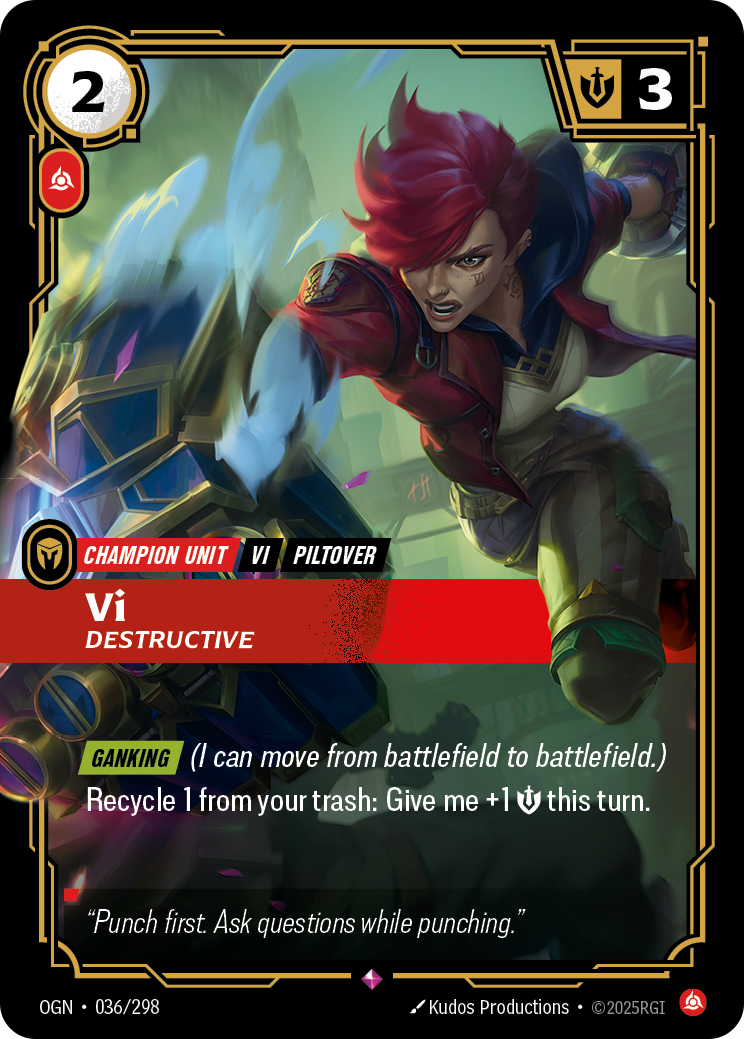 Vi, Destructive OGN-036 Riftbound card