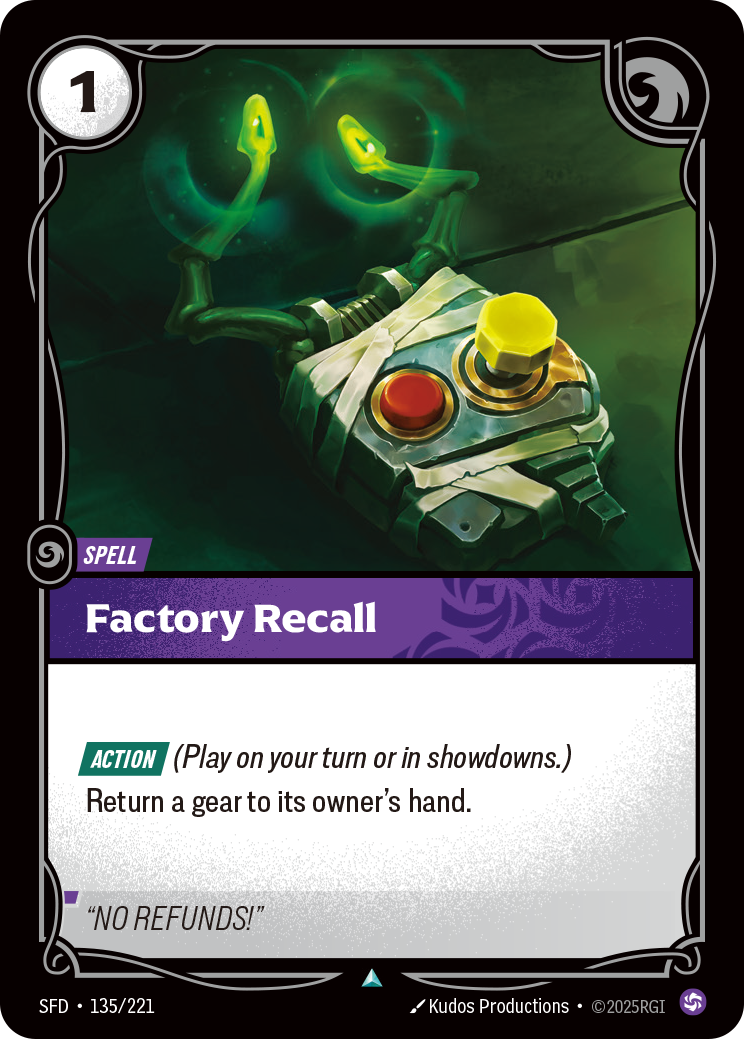 Factory Recall SFD-135 Riftbound card