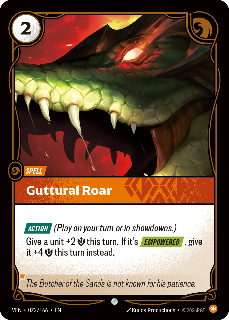 Guttural Roar VEN-072 Riftbound card
