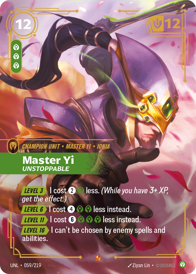 Master Yi, Unstoppable UNL-059 Riftbound card