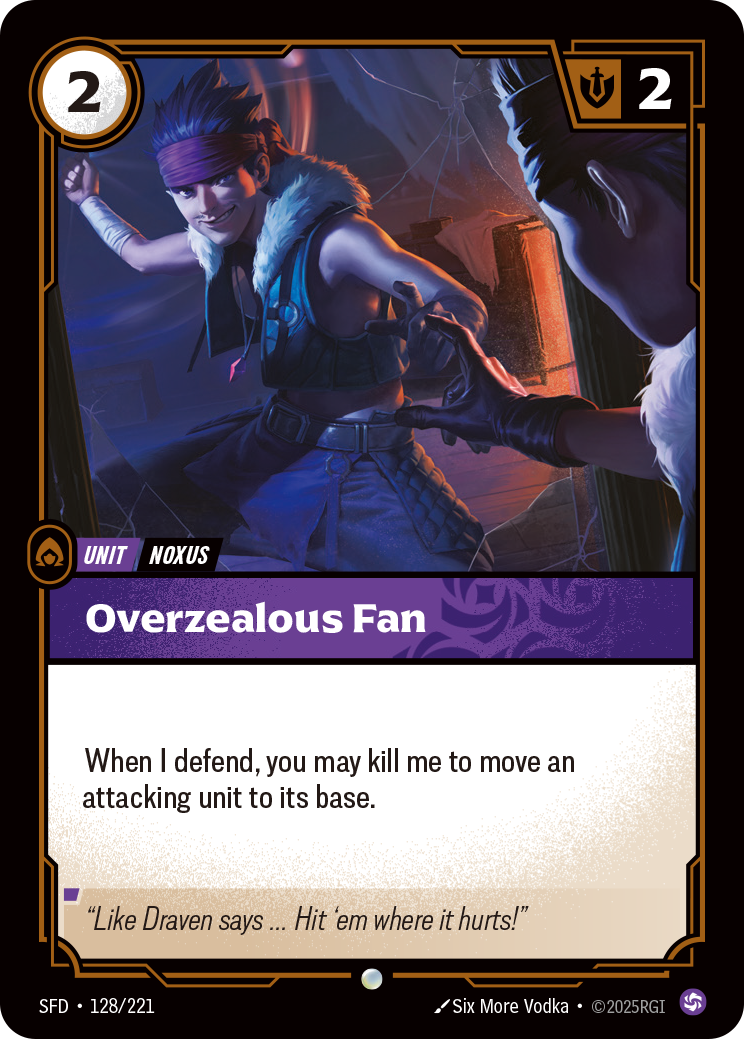 Overzealous Fan SFD-128 Riftbound card