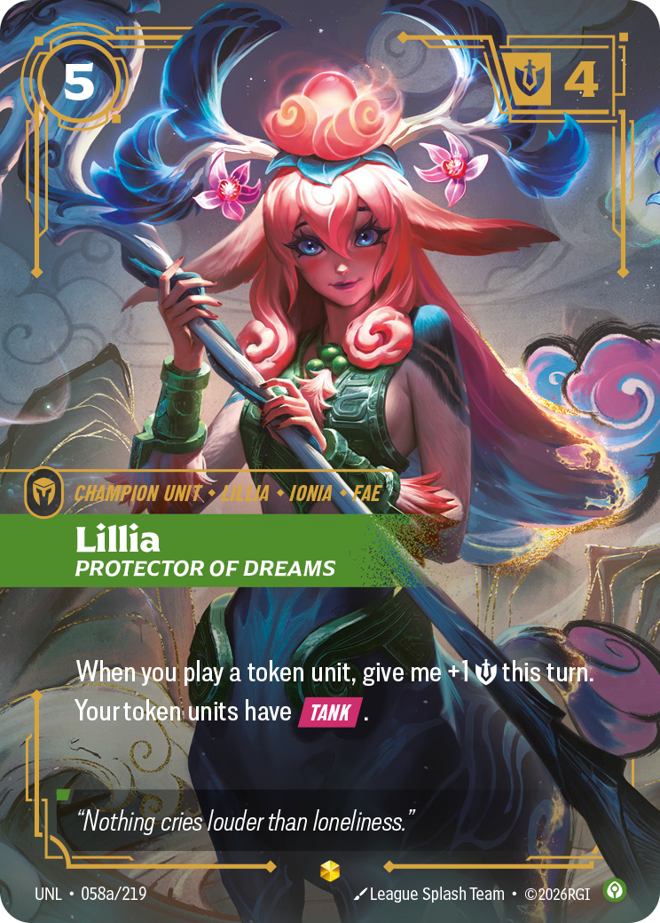 Lillia, Protector of Dreams UNL-058a Riftbound card