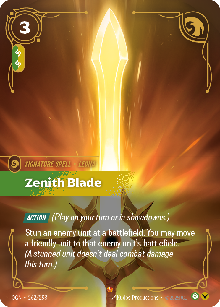 Zenith Blade OGN-262 Riftbound card