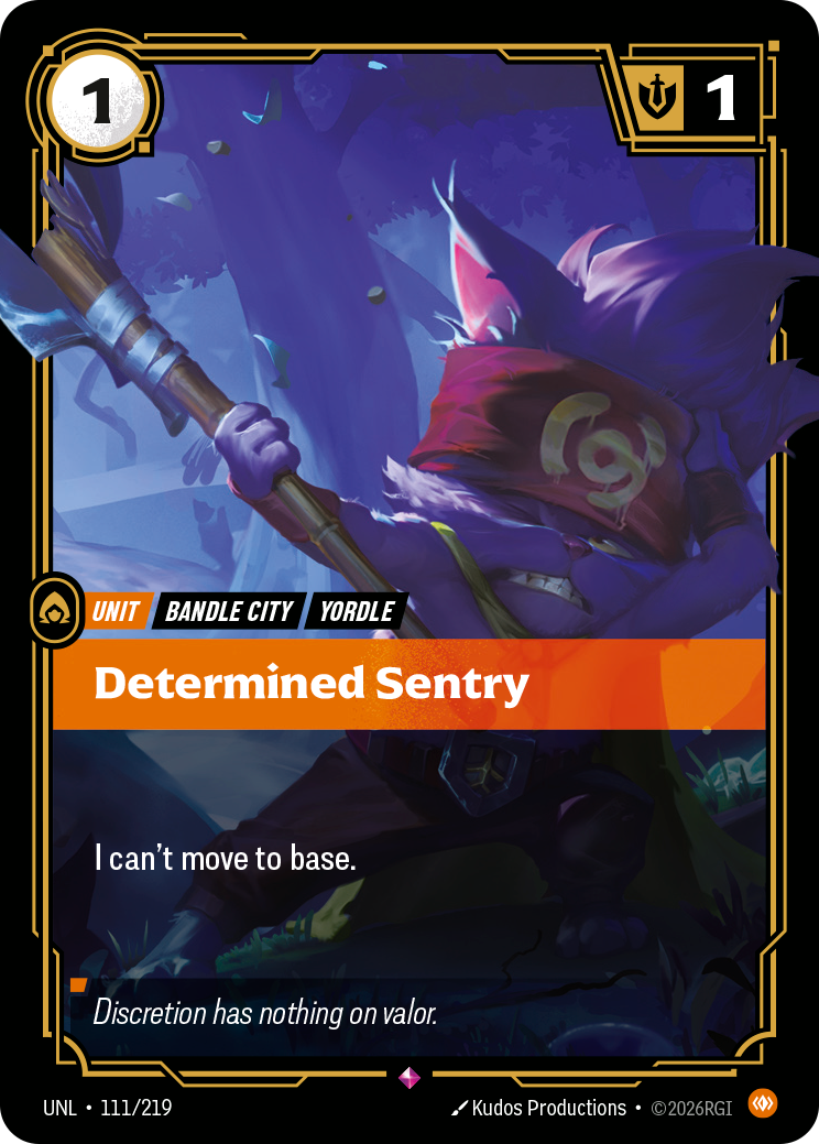 Determined Sentry UNL-111 Riftbound card