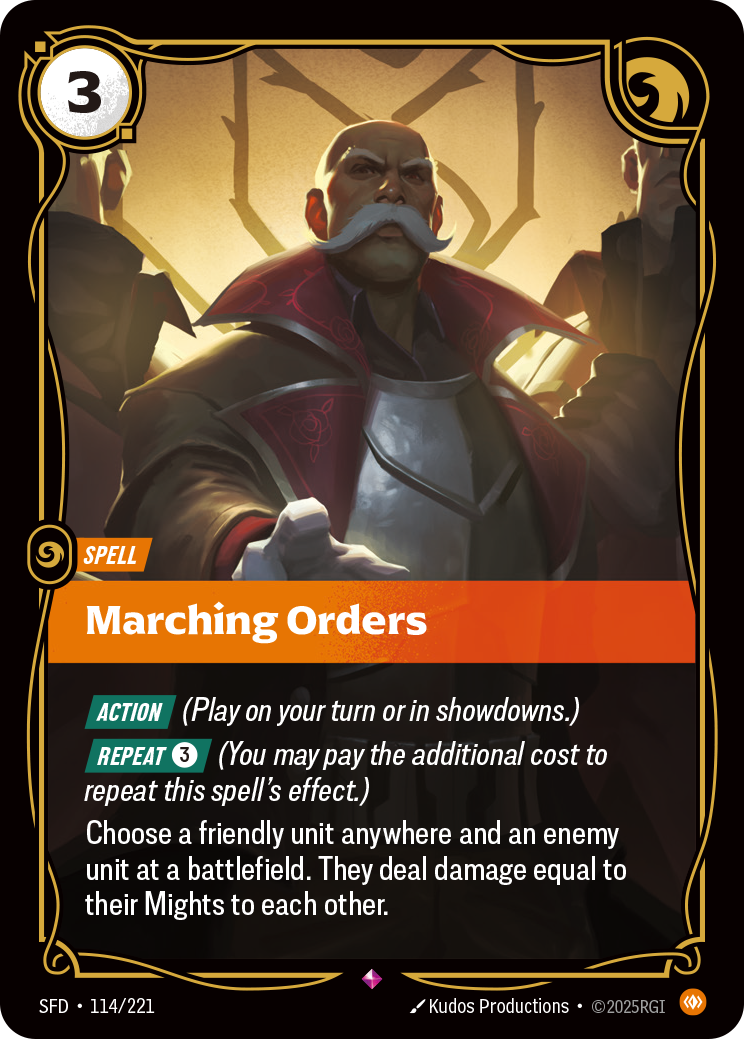 Marching Orders SFD-114 Riftbound card