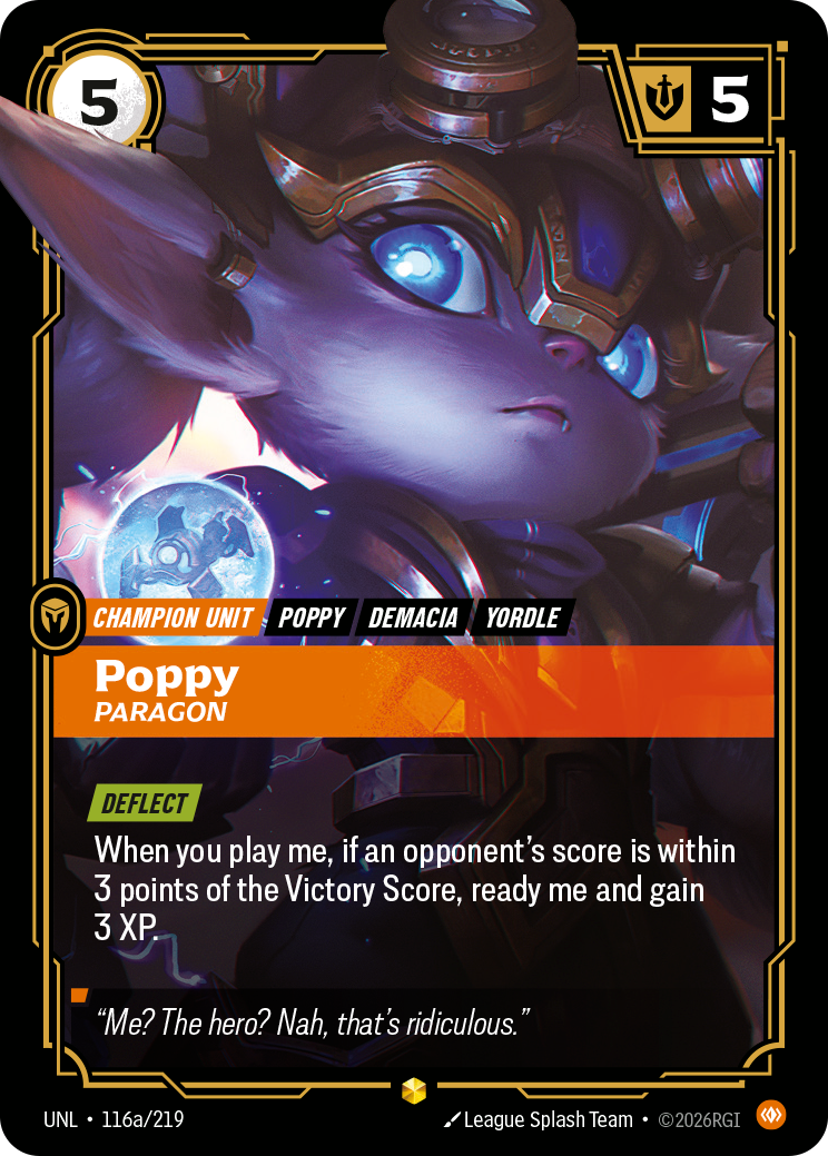 Poppy, Paragon UNL-116a Riftbound card
