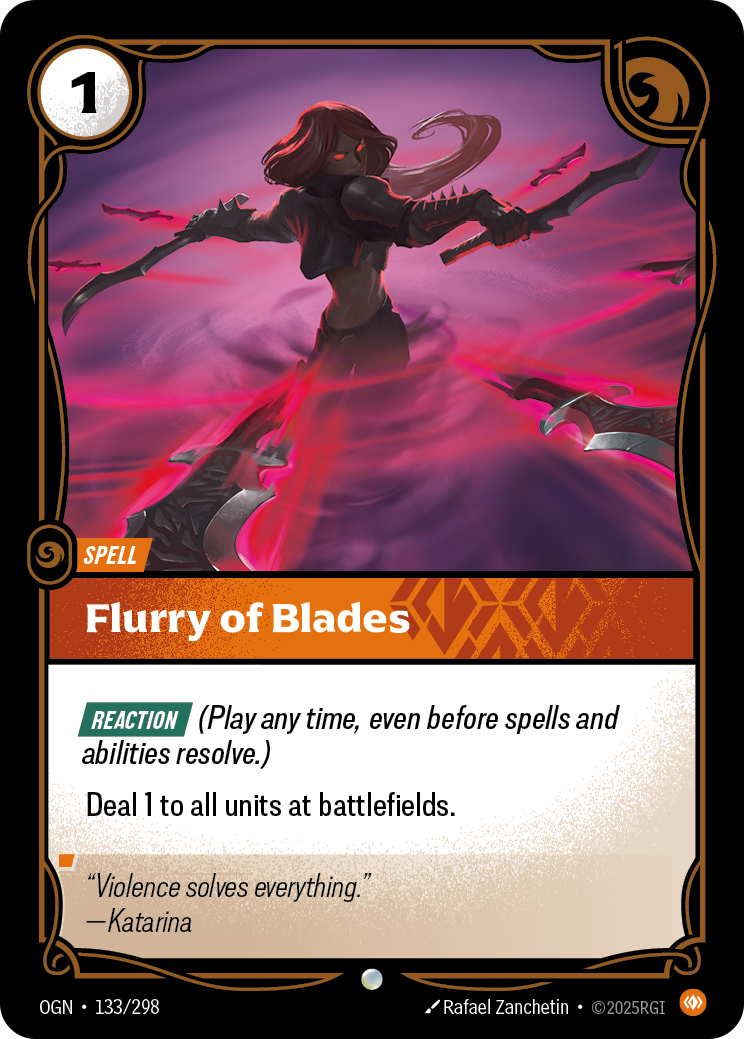 Flurry of Blades OGN-133 Riftbound card