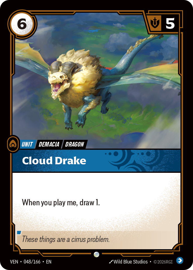 Cloud Drake VEN-048 Riftbound card