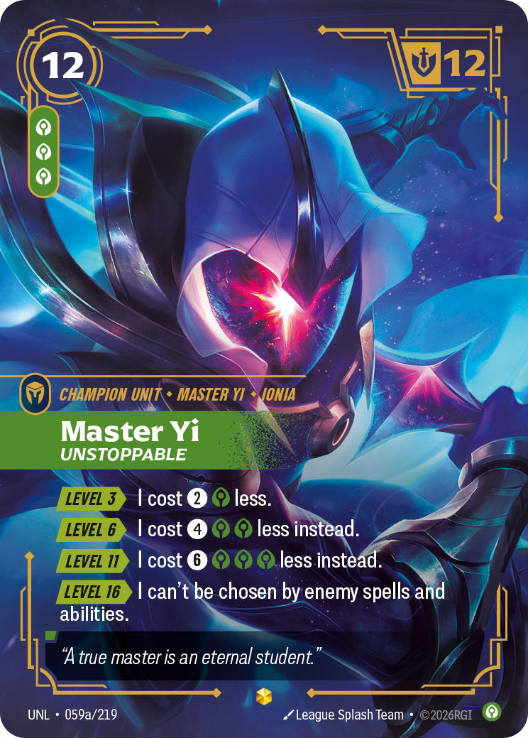 Master Yi, Unstoppable UNL-059a Riftbound card