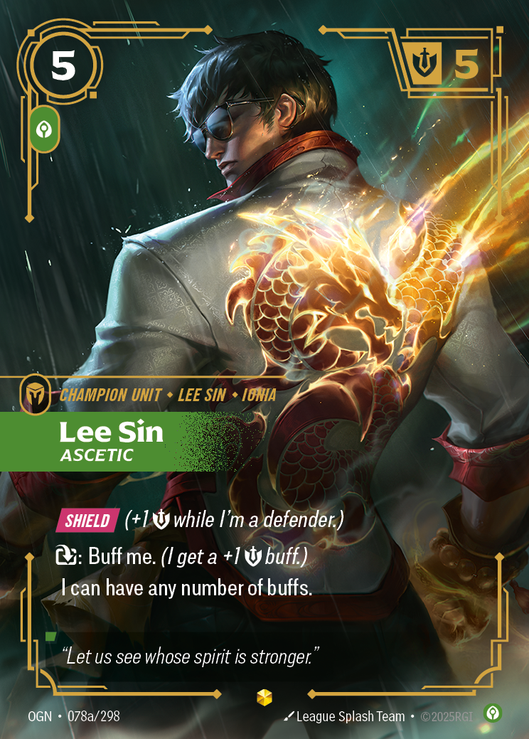 Lee Sin, Ascetic OGN-078a Riftbound card