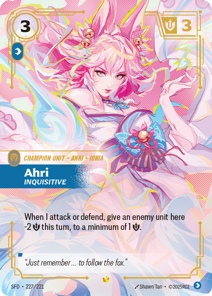 Ahri, Inquisitive SFD-227 Riftbound card