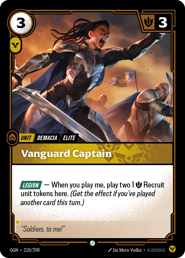 Vanguard Captain OGN-218 Riftbound card
