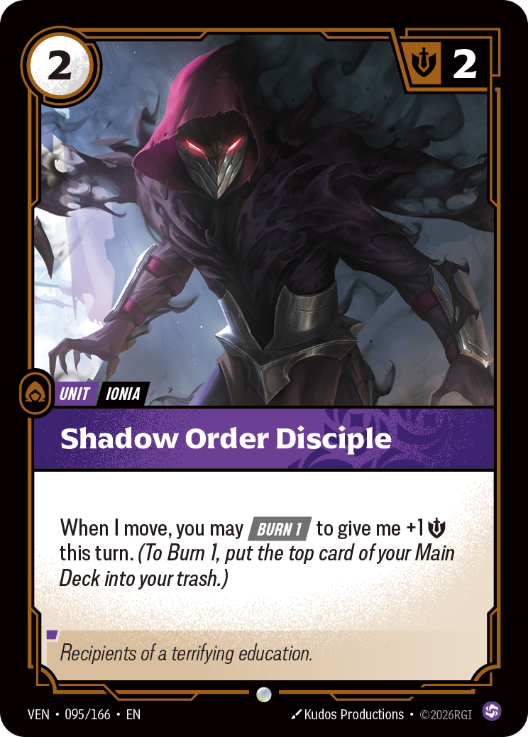 Shadow Order Disciple VEN-095 Riftbound card