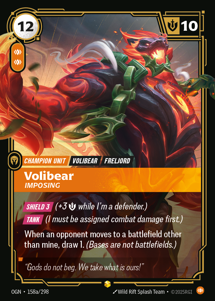 Volibear, Imposing OGN-158a Riftbound card