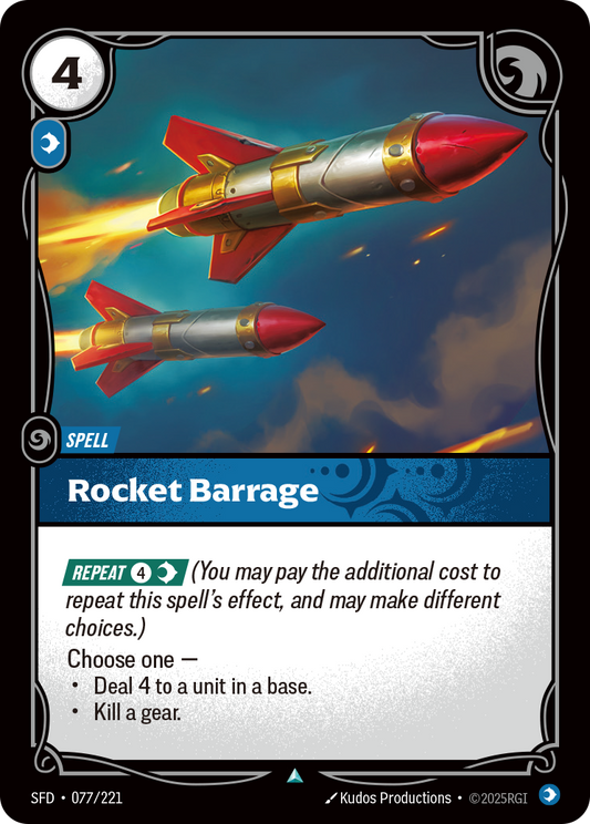 Rocket Barrage SFD-077 Riftbound card