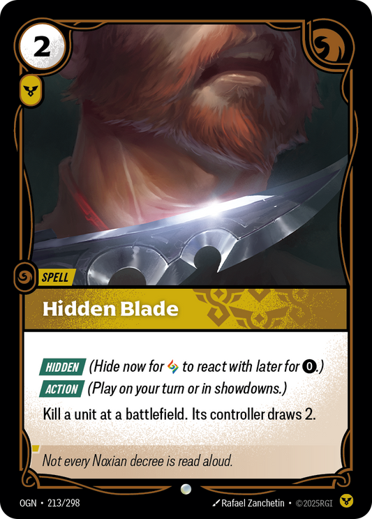 Hidden Blade OGN-213 Riftbound card