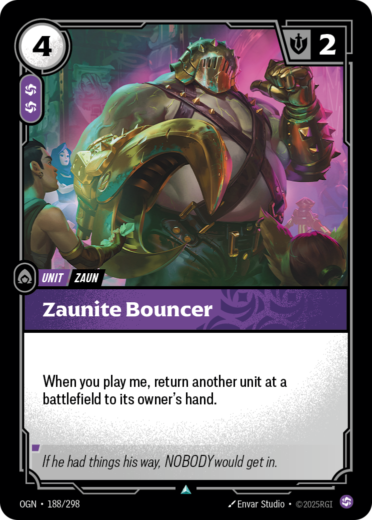 Zaunite Bouncer OGN-188 Riftbound card