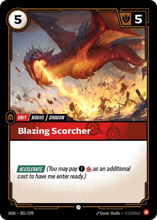 Blazing Scorcher OGN-001 Riftbound card