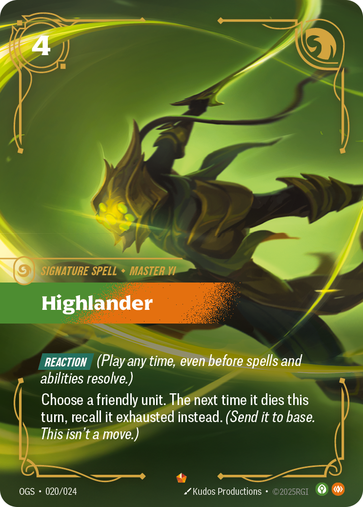 Highlander OGS-020 Riftbound card