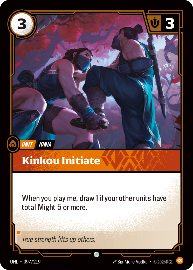 Kinkou Initiate UNL-097 Riftbound card