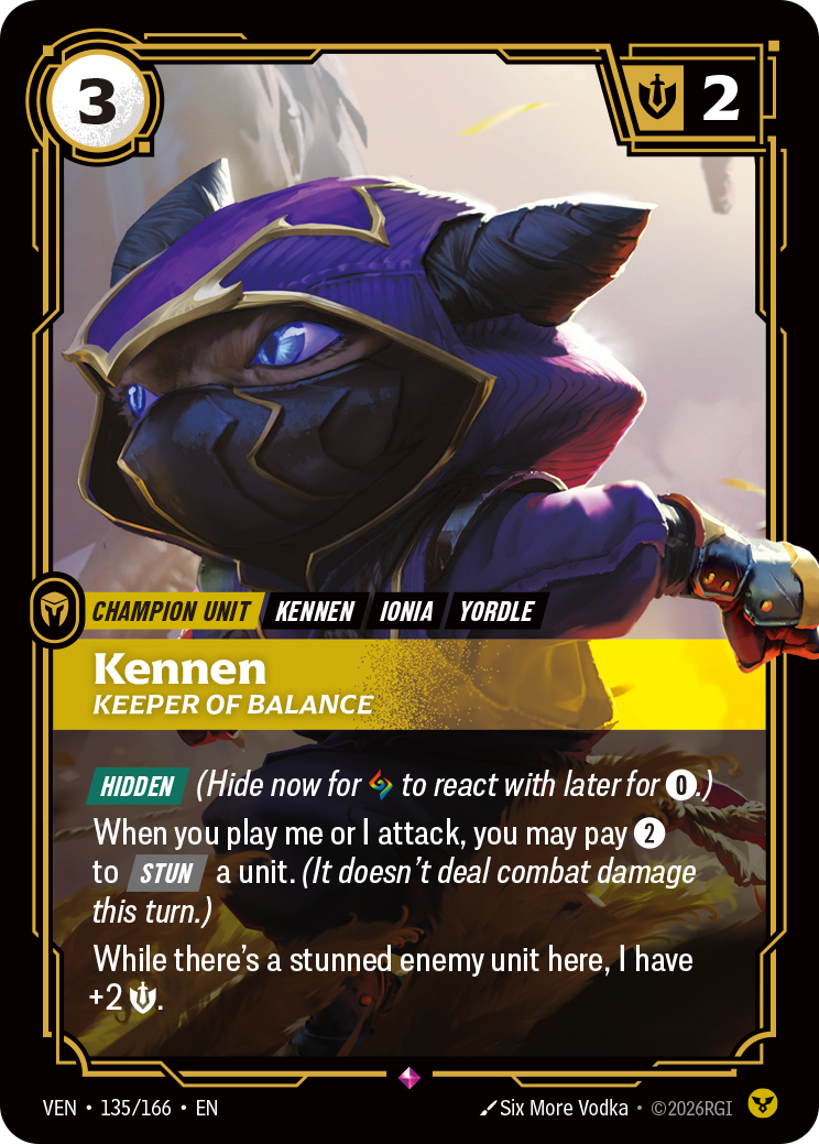 Kennen, Keeper of Balance VEN-135 Riftbound card
