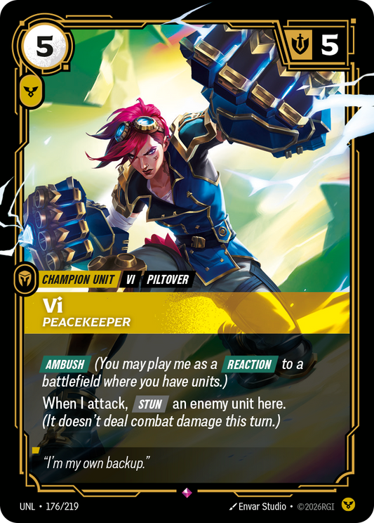 Vi, Peacekeeper UNL-176 Riftbound card