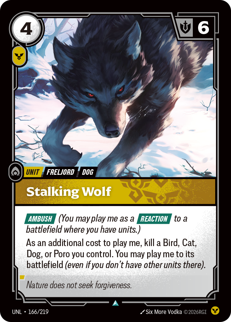 Stalking Wolf UNL-166 Riftbound card