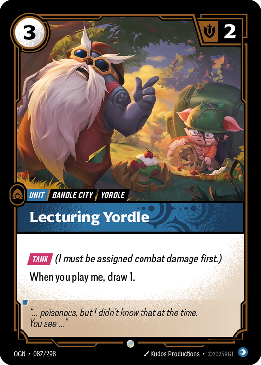 Lecturing Yordle OGN-087 Riftbound card
